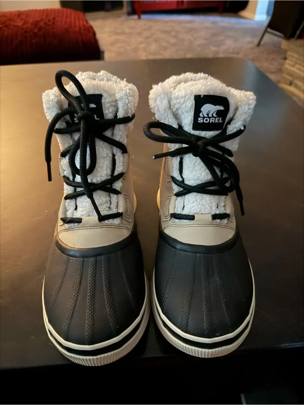 Sorel Beige Sherpa-Lined Waterproof Sneaker Boot